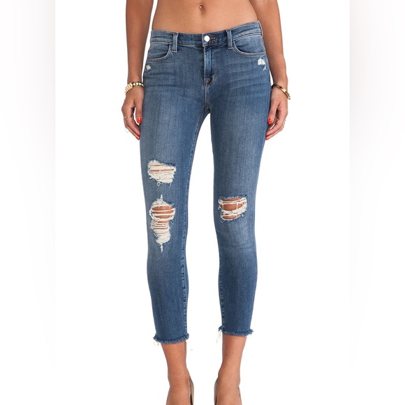 J Brand Cropped Distressed Jeans in Fury - size 29 - Picture 2 of 9